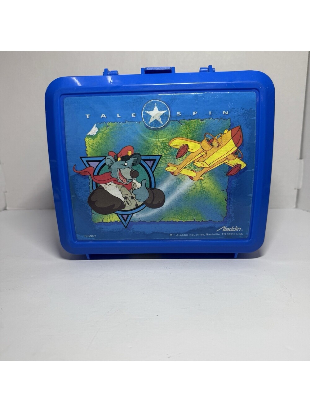 Aladdin Disney TaleSpin Blue Plastic Lunchbox Lunch Box Container